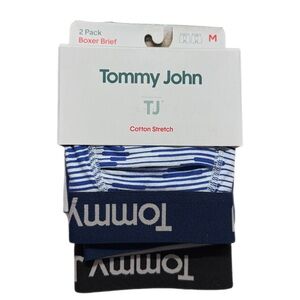 Tommy John Men's 2-Pack Cotton Stretch Boxer Briefs - Blue/Black, M